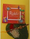 YouBella Designer Bracelet Rakhi and Greeting Card Combo Set for Brother Raksha Bandhan Gift for Brother (Style 1)